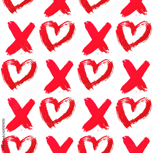 Dekoracja na wymiar  xo-z-sercem-narysowanym-czerwona-szminka-wzor-xoxo-na-bialym-tle-usciski-i-pocalunki-symbol-skrotu-latwy-do-edycji-szablon-na-walentynki-ilustracja-wektorowa