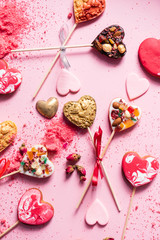 Wall Mural - heart cookie pops for Valentine's Day