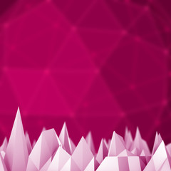 Wall Mural - low poly mountains landscape. polygonal shapes peaks. 3d rendering.