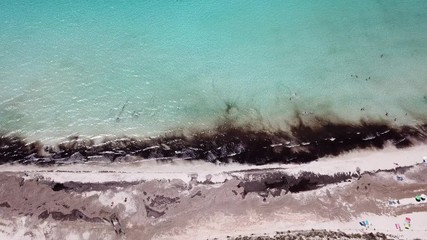 Wall Mural - Sa Rapita, Mallorca Spain. Amazing drone aerial landscape of the charming Es Rapita beach and turquoise sea