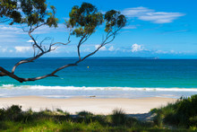 Beach Water View In The City Of Huskisson, NSW, Australia, A Small Coastal Town Well Known As Gateway To Jervis Bay Area