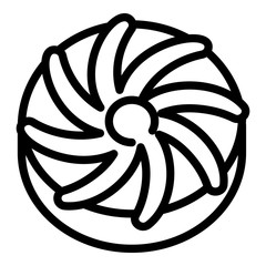 Poster - Spiral biscuit icon. Outline spiral biscuit vector icon for web design isolated on white background