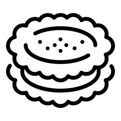 Poster - Cracker icon. Outline cracker vector icon for web design isolated on white background