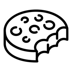 Poster - Bitten biscuit icon. Outline bitten biscuit vector icon for web design isolated on white background
