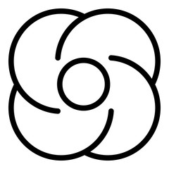 Poster - Flower cookie icon. Outline flower cookie vector icon for web design isolated on white background