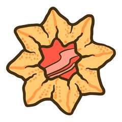 Wall Mural - Star jelly cookie icon. Hand drawn illustration of star jelly cookie vector icon for web design