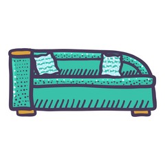 Poster - Corner sofa icon. Hand drawn illustration of corner sofa vector icon for web design