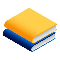 Wall Mural - Book stack icon. Isometric of book stack vector icon for web design isolated on white background