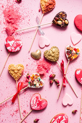 Wall Mural - heart cookie pops for Valentine's Day