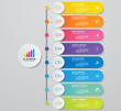 8 steps timeline infographic element. 8 steps infographic, vector banner can be used for workflow layout, diagram,presentation, education or any number option. EPS10.