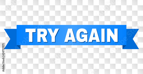 Fotografía TRY AGAIN text on a ribbon