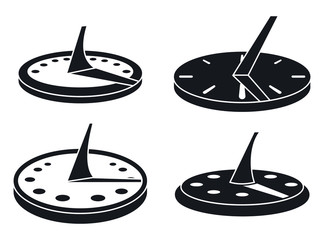 Poster - Old sundial icons set. Simple set of old sundial vector icons for web design on white background