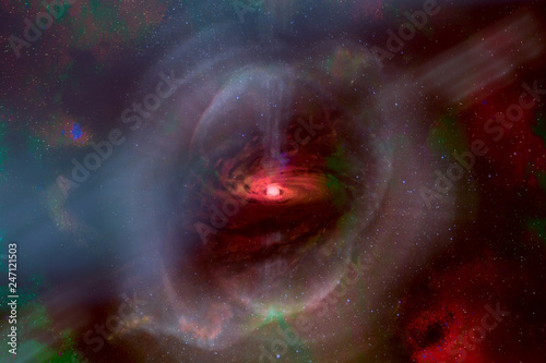 Abstract Space Wallpaper Black Hole With Nebula Over Colorful Stars