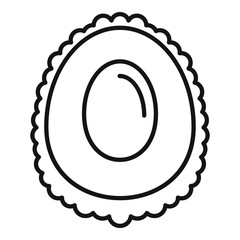 Poster - Cutted lychees icon. Outline cutted lychees vector icon for web design isolated on white background