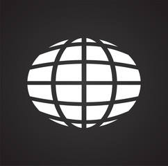 Poster - Globe icon on black background for graphic and web design, Modern simple vector sign. Internet concept. Trendy symbol for website design web button or mobile app