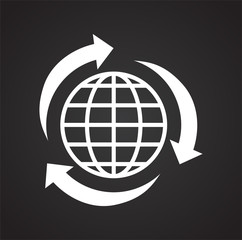 Poster - Globe icon on black background for graphic and web design, Modern simple vector sign. Internet concept. Trendy symbol for website design web button or mobile app