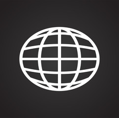 Poster - Globe icon on black background for graphic and web design, Modern simple vector sign. Internet concept. Trendy symbol for website design web button or mobile app