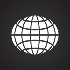 Poster - Globe icon on black background for graphic and web design, Modern simple vector sign. Internet concept. Trendy symbol for website design web button or mobile app