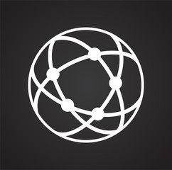 Fototapete - Globe icon on black background for graphic and web design, Modern simple vector sign. Internet concept. Trendy symbol for website design web button or mobile app