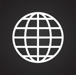 Fototapete - Globe icon on black background for graphic and web design, Modern simple vector sign. Internet concept. Trendy symbol for website design web button or mobile app