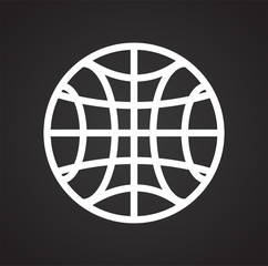 Fototapete - Globe icon on black background for graphic and web design, Modern simple vector sign. Internet concept. Trendy symbol for website design web button or mobile app