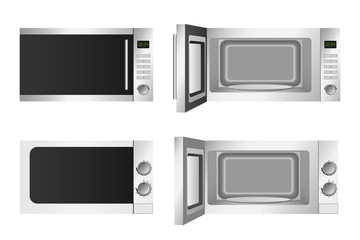 Poster - Microwave icons set. Realistic set of microwave vector icons for web design isolated on white background