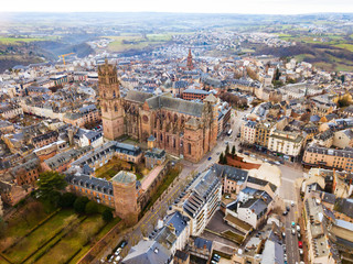 Wall Mural - Aerial view of Rodez