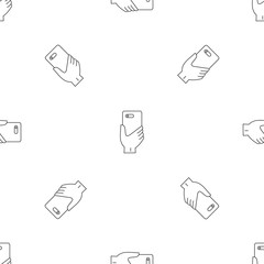 Poster - smartphone hand pattern seamless vector repeat geometric for any web design