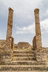 Wall Mural - Ruins of the ancient Dougga (Thugga) city, UNESCO Heritage site, Tunisia