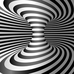 Poster - optical illusion - wormhole. abstract 3d striped illusion. design of optical illusion background. ve
