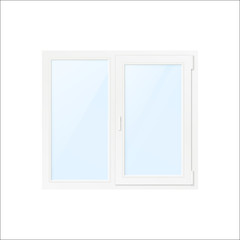 Poster - White Plastic Window. Vector Illustration Isolated on White Background