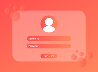 Poster - Login and password to login. Authorization. Login design.