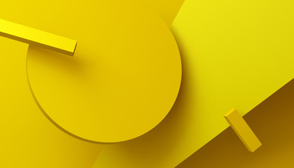 Poster - Abstract 3d render, background with geometric shapes, modern graphic design