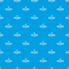 Poster - Quality rock music pattern vector seamless blue repeat for any use