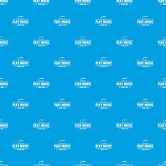 Poster - Play music pattern vector seamless blue repeat for any use