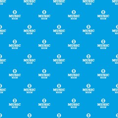 Poster - Music record pattern vector seamless blue repeat for any use