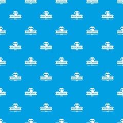 Poster - Festival rock music pattern vector seamless blue repeat for any use