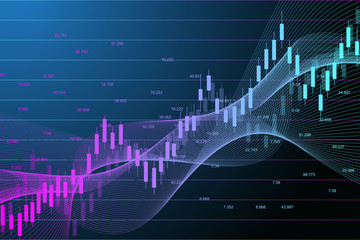 Stock market or forex trading graph chart suitable for financial investment concept. Economy trends background for business idea. Abstract finance background. Vector illustration