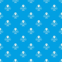 Poster - Old school pattern vector seamless blue repeat for any use