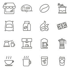 Coffee Shop Icons Thin Line Vector Illustration Set