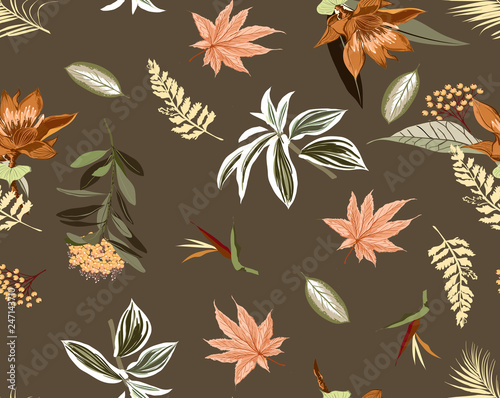 Beautiful sweet mood Summer wild forest full of blooming flower in many kind ...