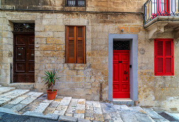 Wall Mural - Typical colorful doors of Valletta.