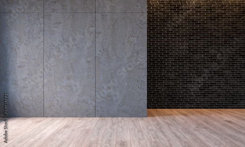 Modern Loft Interior With Architecture Concrete Cement Wall