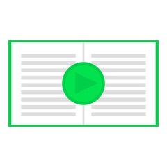 Poster - Audio book icon. Flat illustration of audio book vector icon for web design