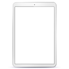 Poster - White Tablet Computer With Blank Screen Vector Illustration