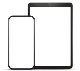Poster - Mobile Phone and Tablet Computer Vector Illustration with Transparent Background