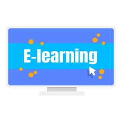 Poster - Elearning computer monitor icon. Flat illustration of elearning computer monitor vector icon for web design