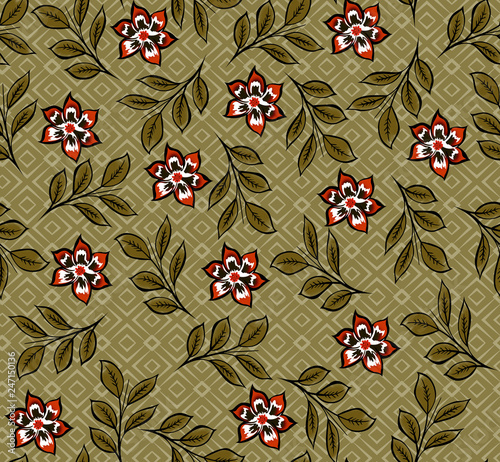 flowers seampless pattern geometric