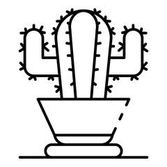 Wall Mural - Cactus pot icon. Outline cactus pot vector icon for web design isolated on white background