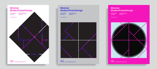 Poster - Design templates with simple geometric shapes.